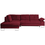 ECKSOFA inkl.Funktionen Rot Flachgewebe  - Rot, Design, Textil/Metall (229/296cm) - Novel