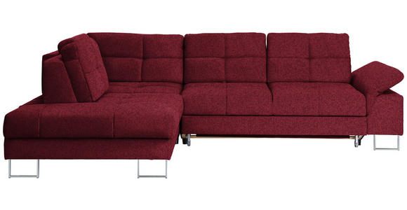 ECKSOFA in Flachgewebe Rot  - Rot, Design, Textil/Metall (229/296cm) - Novel