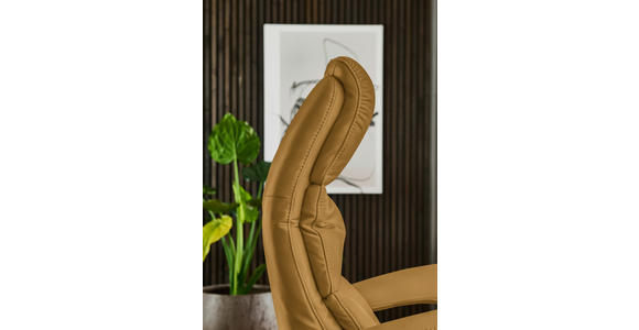 RELAXSESSEL in Leder Currygelb  - Currygelb/Edelstahlfarben, Design, Leder/Metall (76/119/86cm) - Dieter Knoll