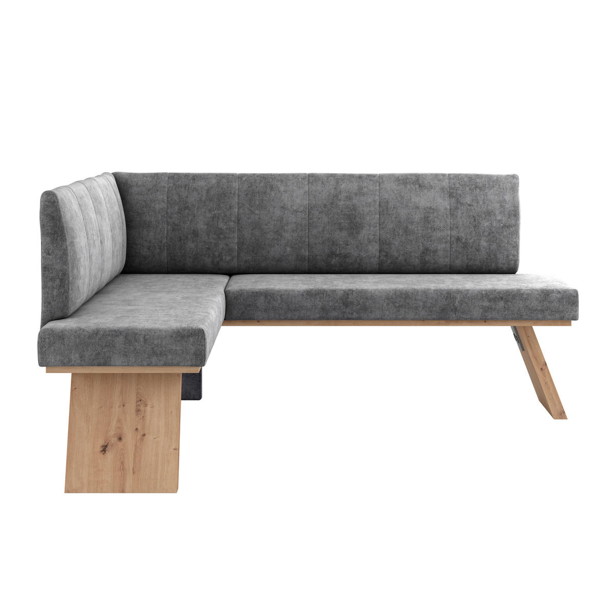 ECKBANK 150/185 cm Webstoff Schwarz   - Eichefarben/Schwarz, KONVENTIONELL, Textil (150/185cm) - Livetastic