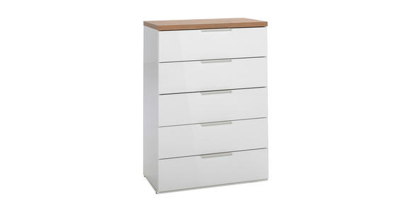 KOMMODE in 69/101/44 cm - Weiß Hochglanz/Schwarz, Basics, Holzwerkstoff/Kunststoff (69/101/44cm) - Carryhome