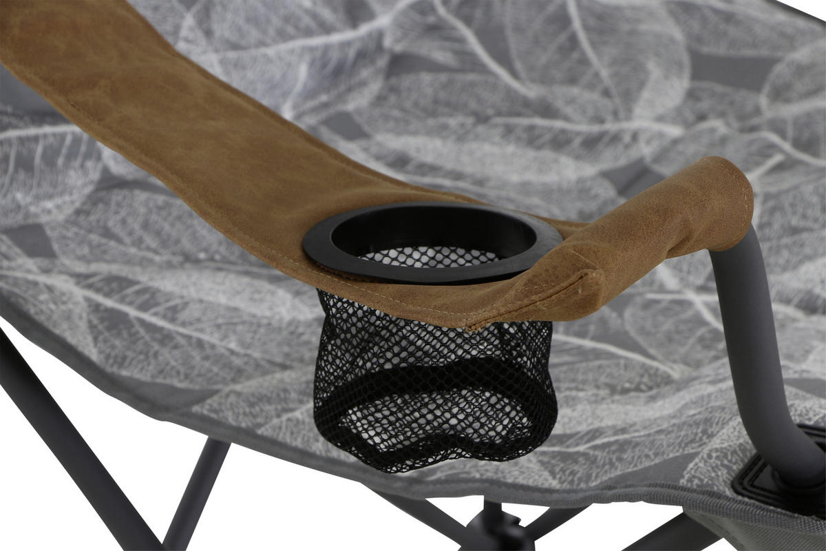 CAMPINGSESSEL - Anthrazit/Grau, KONVENTIONELL, Textil/Metall (90/96/61cm) - Siena Garden