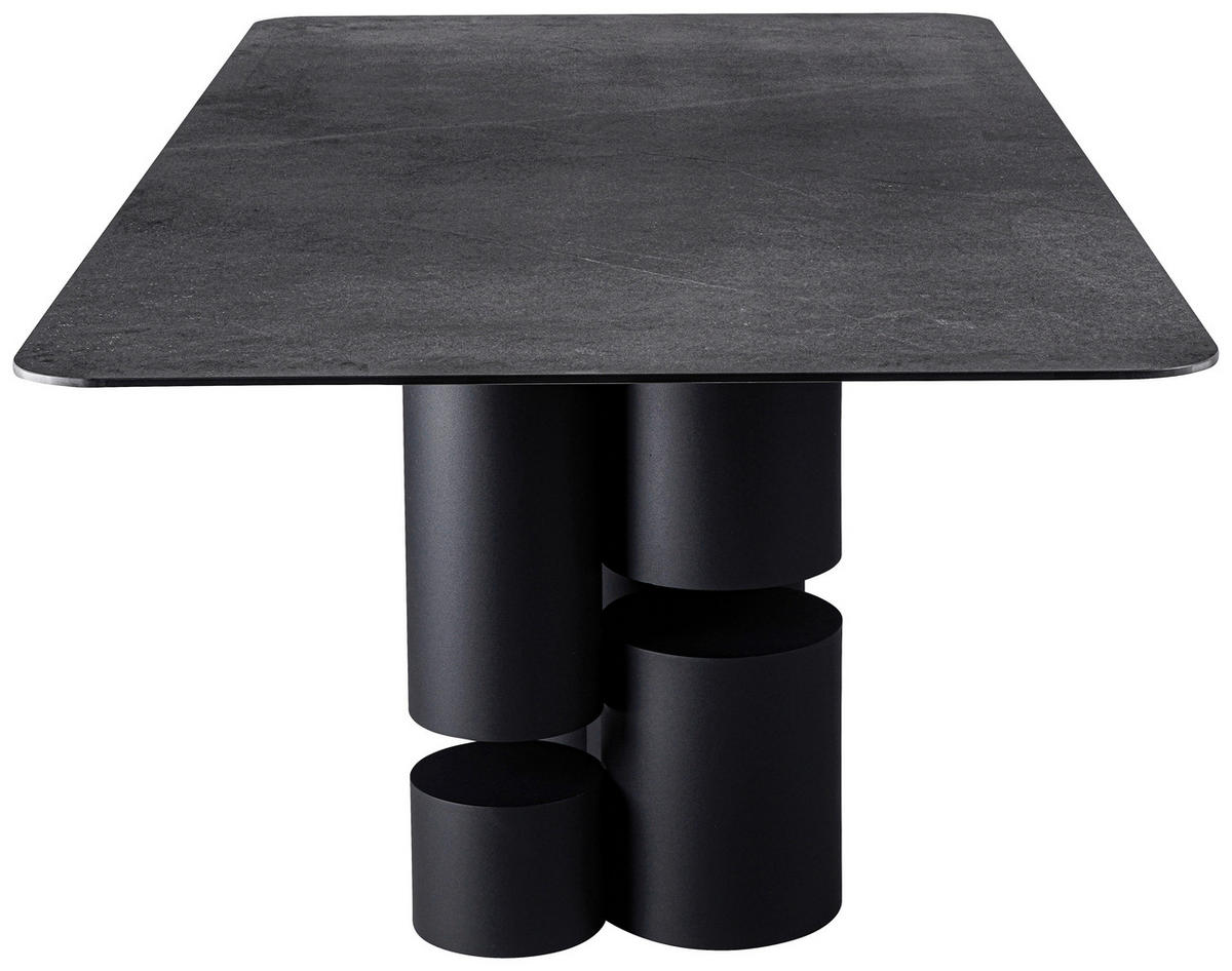 ESSTISCH in Metall, Keramik, Holzwerkstoff 200/100/76 cm  - Dunkelgrau/Schwarz, Design, Keramik/Holzwerkstoff (200/100/76cm) - Belluti