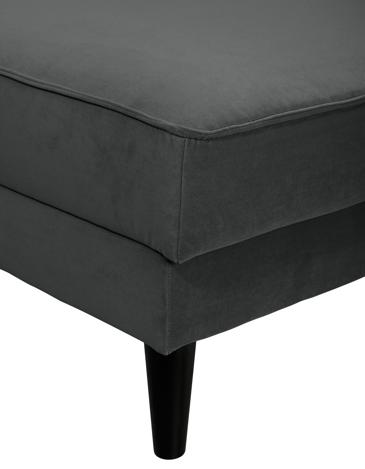 ECKSOFA Velours Anthrazit  - Wengefarben/Anthrazit, Modern, Holz/Textil (308/167cm) - Trendmanufaktur