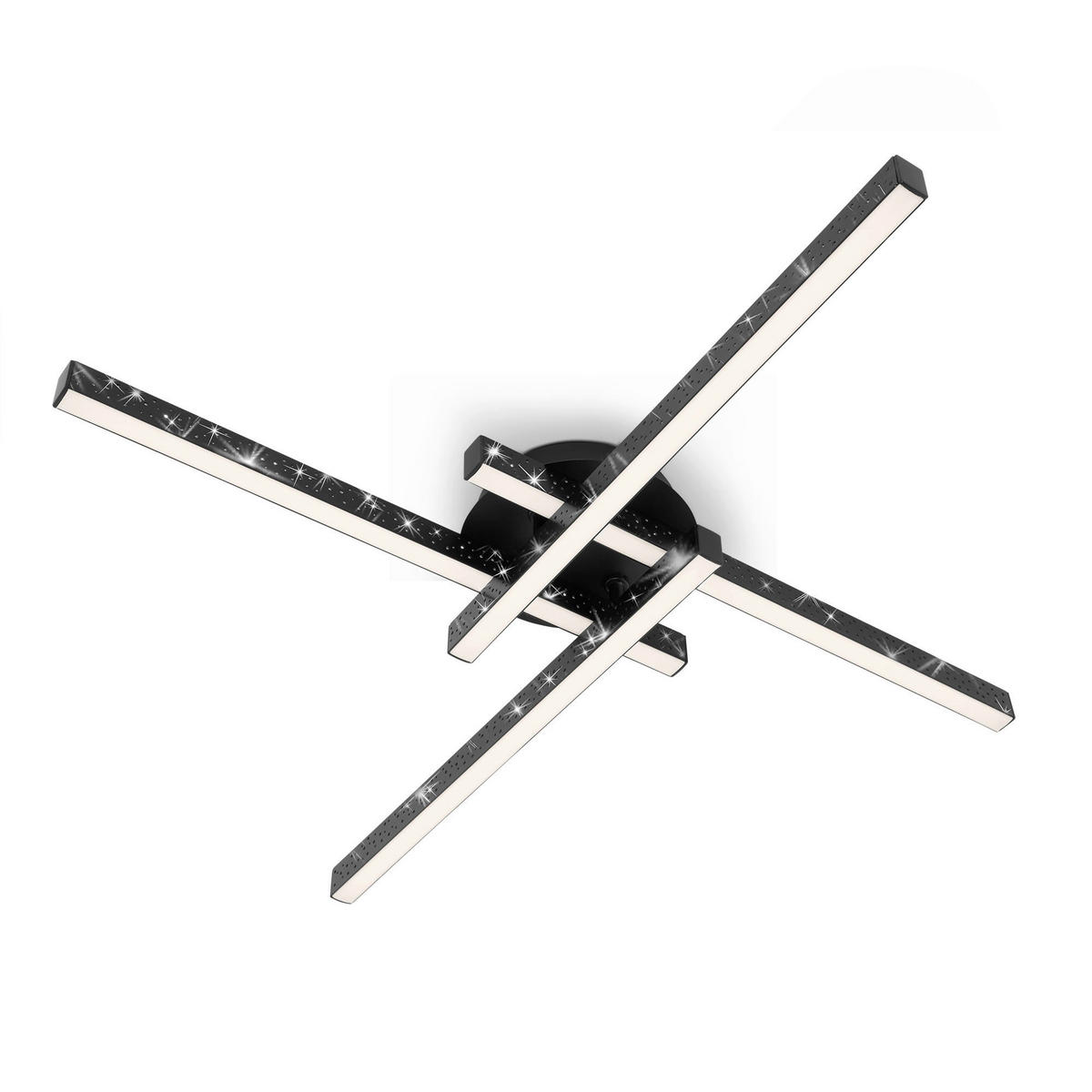 LED-TAKLAMPA 60/60/8,2 cm  - svart, Trend, metall/plast (60/60/8,2cm)