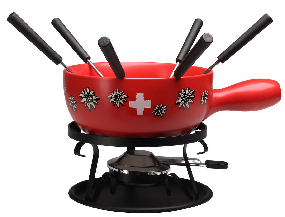 FONDUESET  - Rot, Basics, Keramik (30.5/22/21cm) - Nouvel