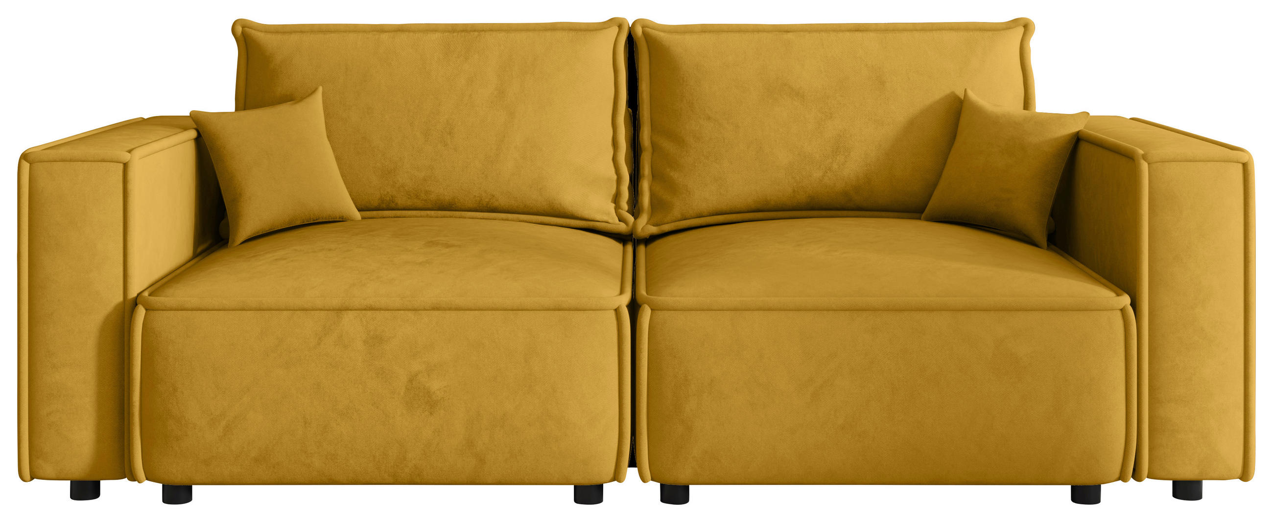 SOFA Webstoff Senfgelb  - Senfgelb/Schwarz, MODERN, Kunststoff/Textil (250/70/104cm) - Xora