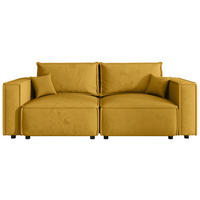 SOFA Webstoff Senfgelb  - Senfgelb/Schwarz, MODERN, Kunststoff/Textil (250/70/104cm) - Xora