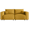 SOFA Webstoff Senfgelb  - Senfgelb/Schwarz, MODERN, Kunststoff/Textil (250/70/104cm) - Xora