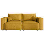SOFA Webstoff Senfgelb  - Senfgelb/Schwarz, MODERN, Kunststoff/Textil (250/70/104cm) - Xora