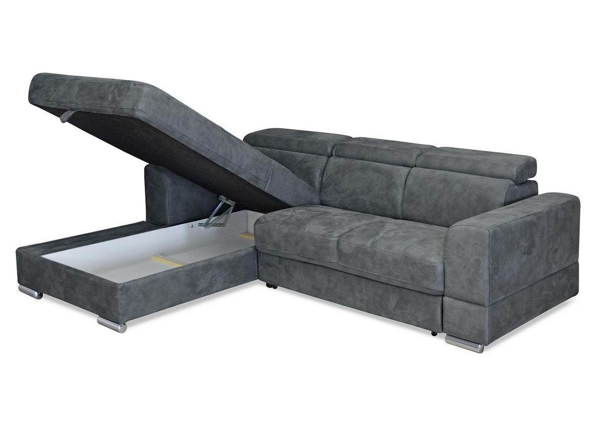 SJEDEĆA GARNITURA drvo, drvni materijal, tekstil  siva   - siva, Moderno, drvni materijal/drvo (194/246cm) - Carryhome