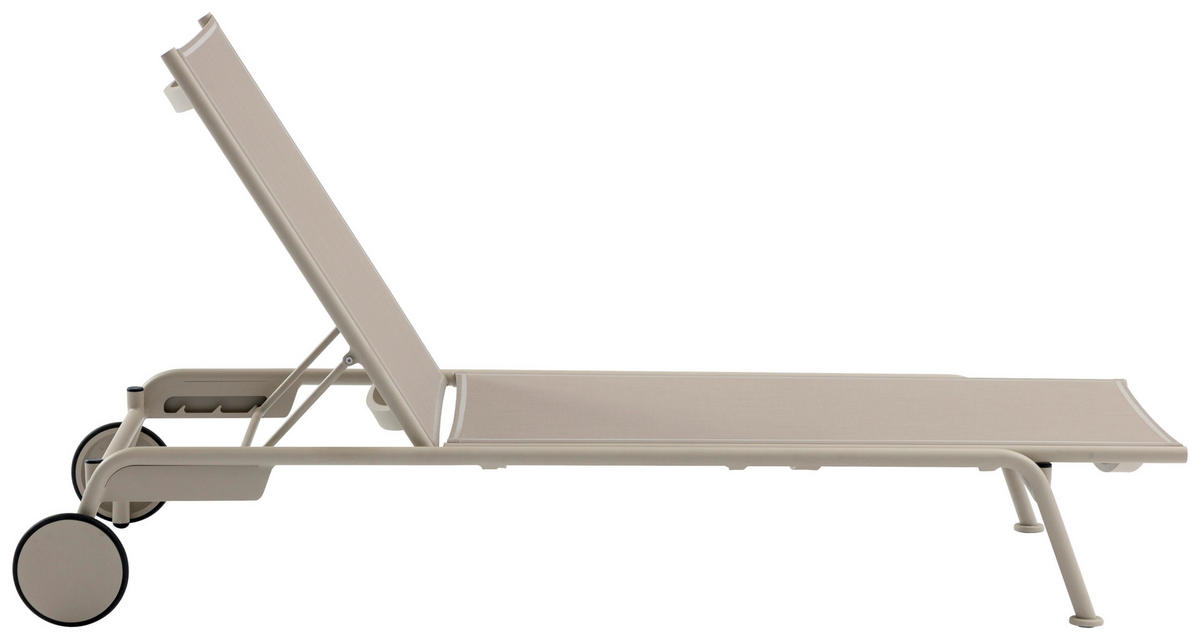 SONNENLIEGE 198/29/80 cm  - Taupe, Design, Textil/Metall (198/29/80cm) - Zebra 