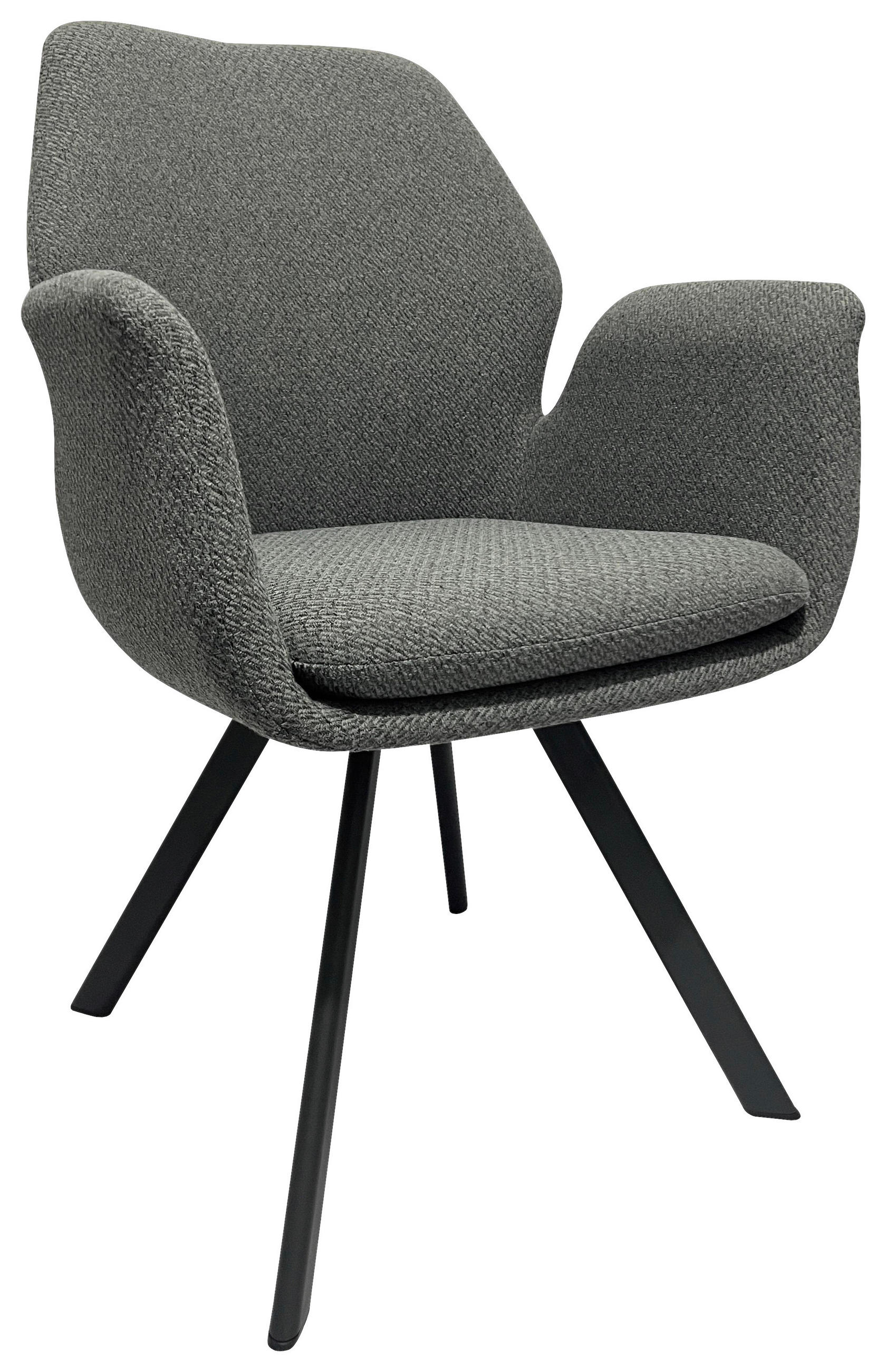 ARMLEHNSTUHL  in Eisen Webstoff  - Schwarz/Grau, Design, Textil/Metall (60/86,5/60cm) - Novel