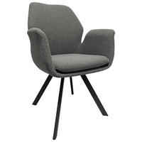 ARMLEHNSTUHL  , Stoffauswahl, Typenauswahl, inklusive Armlehnen  , Webstoff  ,  - Schwarz/Grau, Design, Textil/Metall (60/86,5/60cm) - Novel