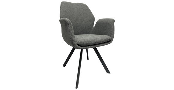 ARMLEHNSTUHL  Stoffauswahl, Typenauswahl, inklusive Armlehnen Webstoff  - Schwarz/Grau, Design, Textil/Metall (60/86,5/60cm) - Novel