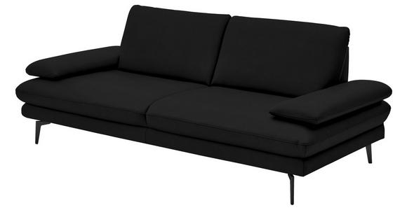 3-SITZER-SOFA in Leder Schwarz - Schwarz, Design, Leder/Metall (222/86/104cm) - Dieter Knoll