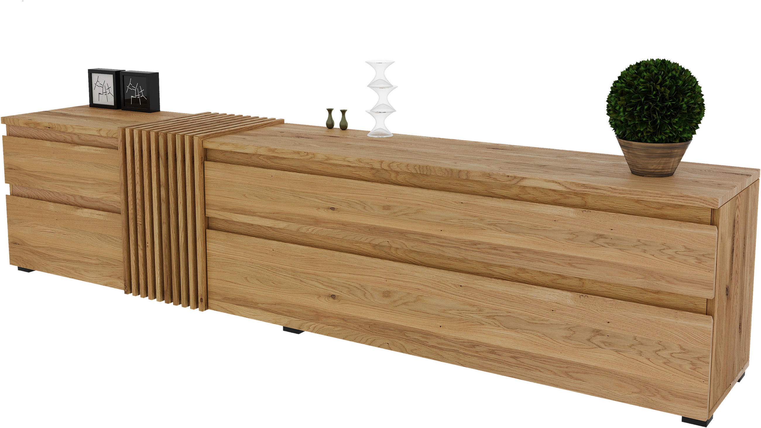 TV-SZEKRÉNY 248,8/55,3/44 cm  - tölgyfa színű, Natur, fa (248,8/55,3/44cm) - Linea Natura