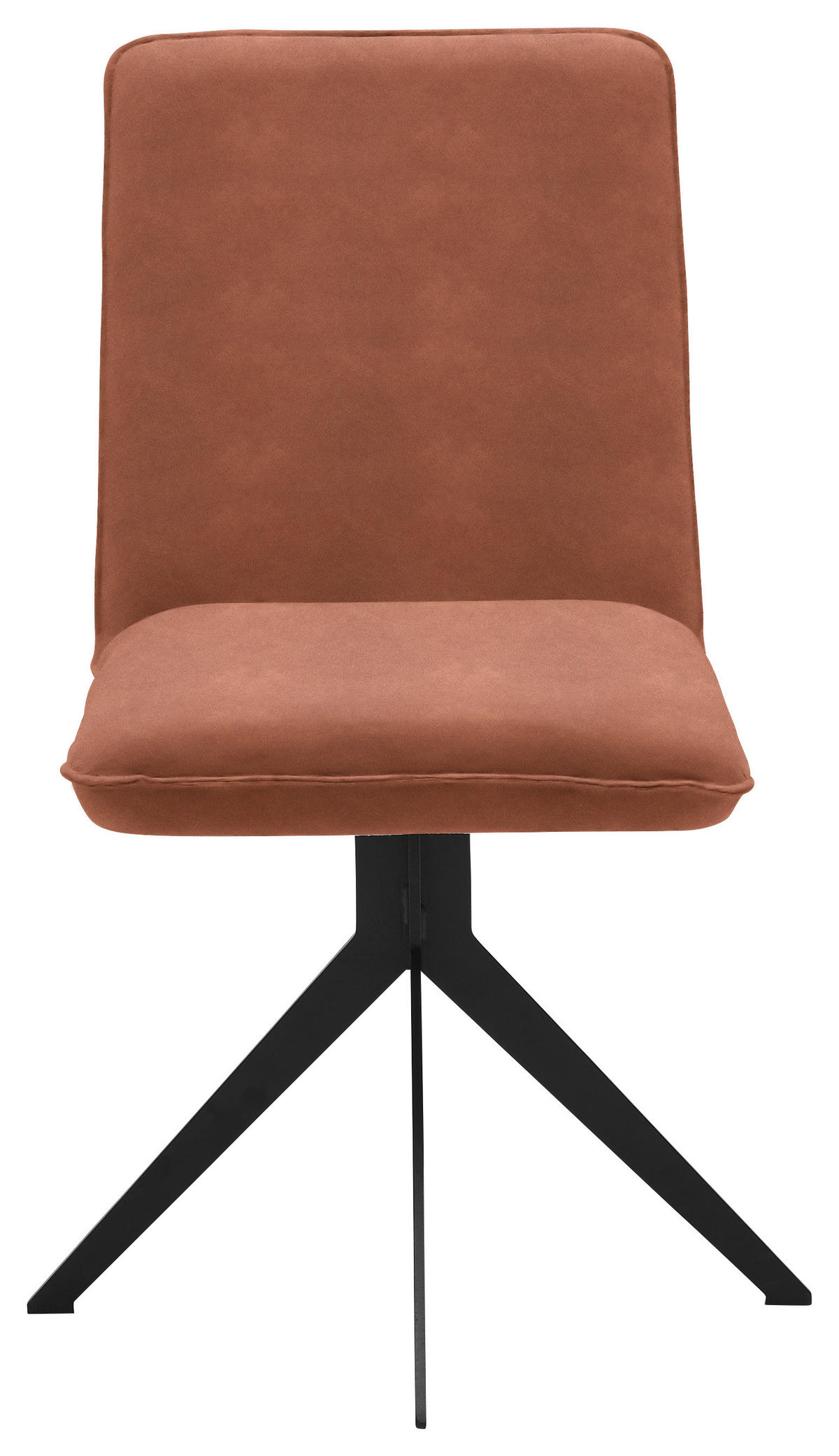 STUHL  in Stahl Lederlook  - Rotbraun/Schwarz, Design, Textil/Metall (46,5/87/64cm) - Voleo