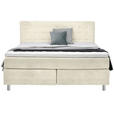 BOXSPRINGBETT 180/200 cm  in Creme  - Chromfarben/Creme, KONVENTIONELL, Kunststoff/Textil (180/200cm) - Voleo