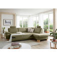ECKSOFA in Mikrofaser Hellgrün  286/236 cm  - Wildeiche/Beige, Natur, Holz/Textil (286/236cm) - Voleo