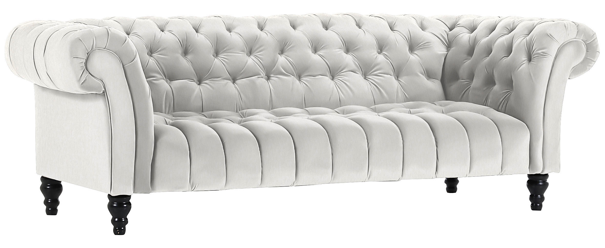 BIGSOFA  in Flachgewebe Weiß  - Schwarz/Weiß, Trend, Holz/Textil (230/74/101cm) - Livetastic