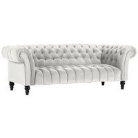 BIGSOFA Flachgewebe Weiss  - Weiss/Schwarz, Trend, Holz/Textil (230/74/101cm) - Livetastic