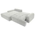 Ecksofa mit Funktion Creme Flachgewebe Zierkissen, Rückenkissen, Bettkasten, Schlaffunktion, Rücken echt, Liegefläche im Originalstoff  - Creme/Schwarz, KONVENTIONELL, Kunststoff/Textil (190/277cm) - Carryhome