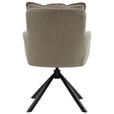 ARMLEHNSTUHL  in Eisen Cord  - Schwarz/Cappuccino, Design, Textil/Metall (61/90/67cm) - Carryhome