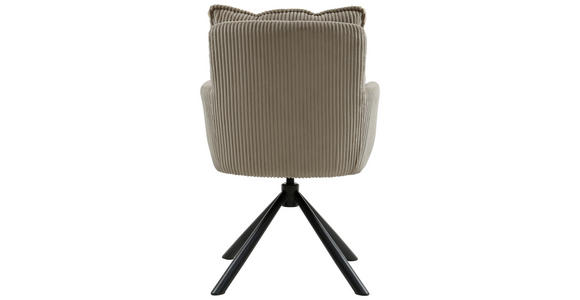 ARMLEHNSTUHL in Eisen Cord - Schwarz/Cappuccino, Design, Textil/Metall (61/90/67cm) - Carryhome