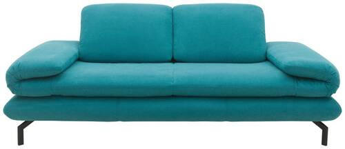 ZWEISITZER-SOFA mit Funktionen Webstoff Türkis  - Türkis/Schwarz, Design, Textil/Metall (204 (264)/83 (110)/98cm) - LOOKS by W.Joop