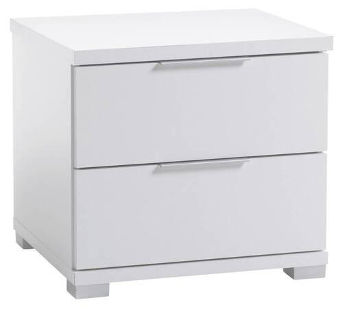 SÄNGBORD i vit  - vit/silver, Basics (46/43/42cm) - P & B