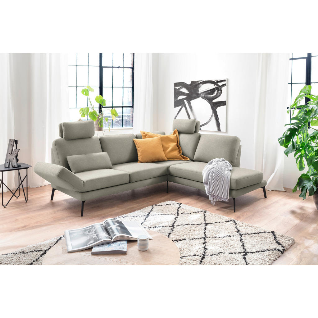 Thumbnail - Hom`in Ecksofa, Olivgrün, Textil, 4-Sitzer, L-Form, 250-288x207-223 cm, Blauer Engel, Goldenes M, Oeko-Tex® Standard 100...