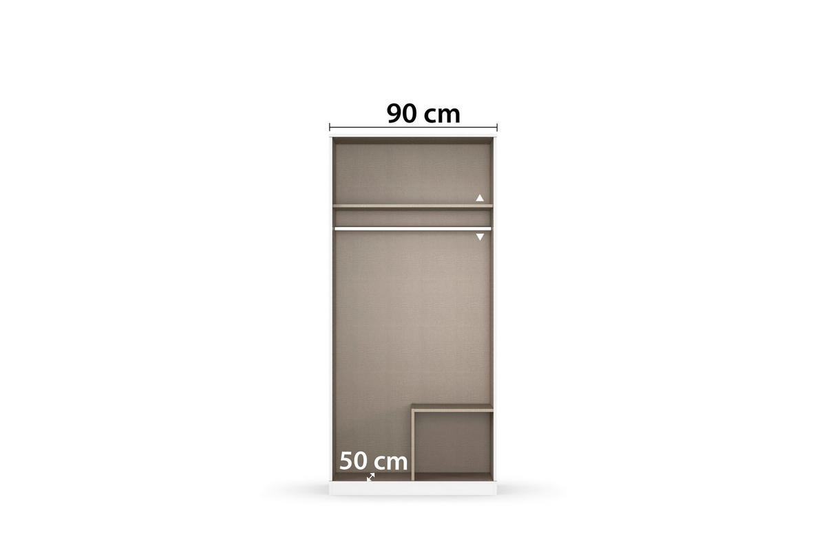 SKRIŇA S OTOČNÝMI DVERAMI, dub artisan, 91/197/54 cm - sivá/dub artisan, Modern, kompozitné drevo (91/197/54cm) - Rauch Möbel