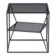 BEISTELLTISCH 40/40/45 cm Grau, Schwarz quadratisch  - Schwarz/Grau, Design, Glas/Metall (40/40/45cm) - Landscape