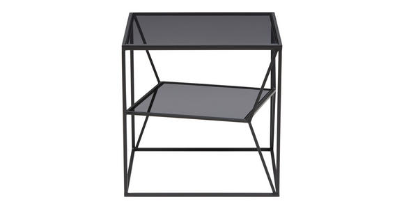 BEISTELLTISCH 40/40/45 cm Grau, Schwarz quadratisch  - Schwarz/Grau, Design, Glas/Metall (40/40/45cm) - Landscape