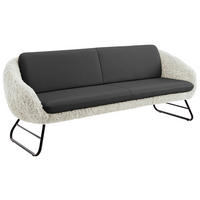 SITZBANK 219/87/78 cm  in Dunkelbraun, Beige  - Dunkelbraun/Beige, Design, Leder/Textil (219/87/78cm) - Koinor