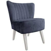 SESSEL Webstoff, Teddystoff Dunkelblau    - Weiß/Dunkelblau, MODERN, Holz/Textil (64/80/66cm) - Livetastic