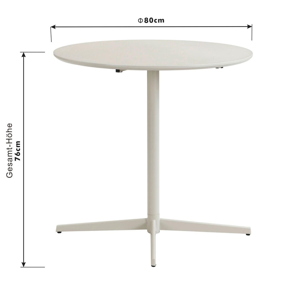 ESSTISCH in Metall, Holzwerkstoff  - Kaschmir, KONVENTIONELL, Holzwerkstoff/Metall (80/76/80cm) - P & B