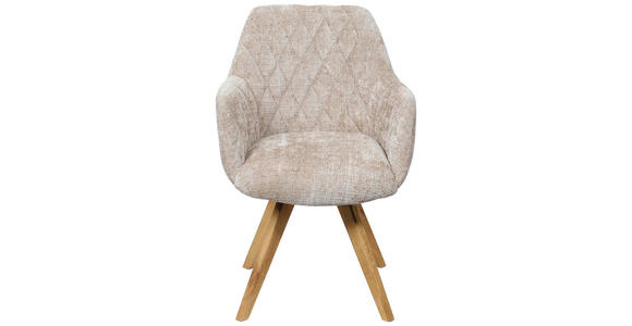 ARMLEHNSTUHL in Holz, Textil Beige  - Beige/Naturfarben, KONVENTIONELL, Holz/Textil (59/85/65cm) - Linea Natura