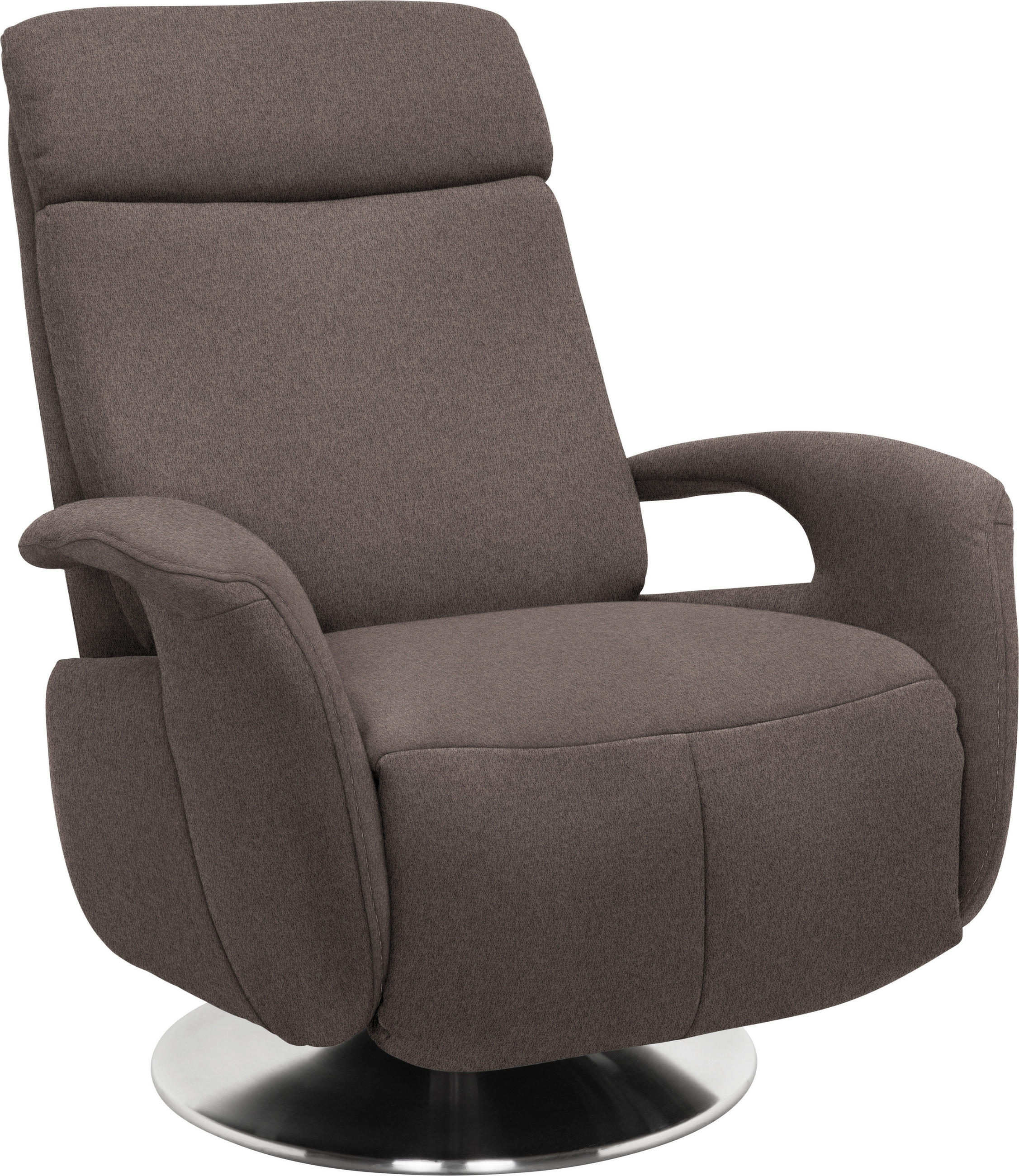 RELAXSESSEL Chenille, Flachgewebe    - Edelstahlfarben/Braun, KONVENTIONELL, Textil/Metall (84/109/88cm) - Livetastic