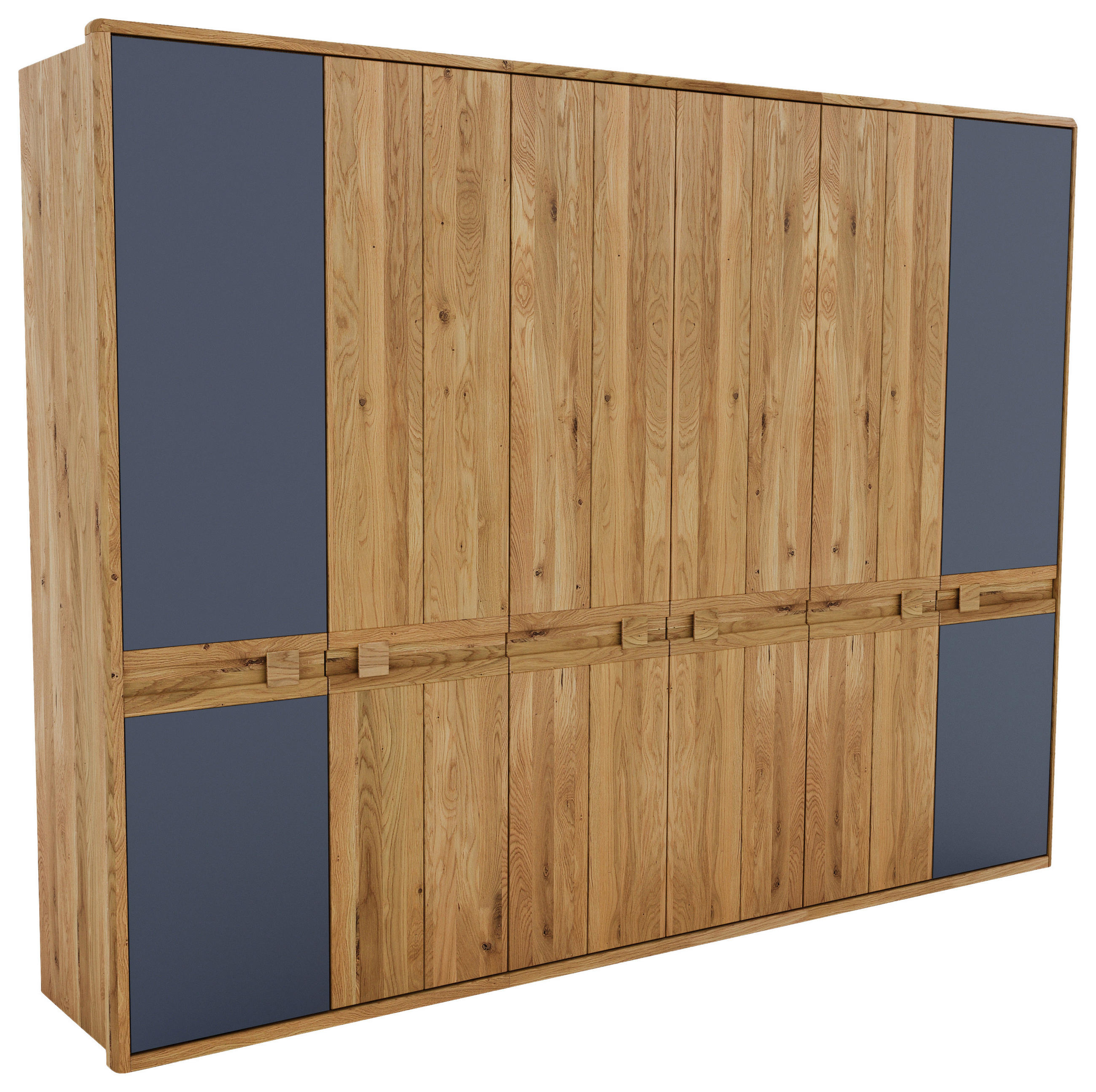 KLEIDERSCHRANK in Eiche Artisan, Wildeiche, Anthrazit - Wildeiche/Anthrazit, Konventionell, Glas/Holz (305,6/225/58,5cm) - Linea Natura