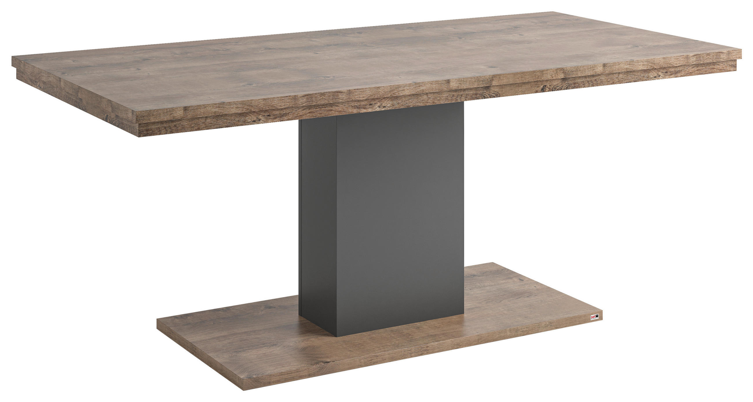 ESSTISCH rechteckig Grau, Eichefarben  - Eichefarben/Grau, Design, Holzwerkstoff (180/90/75cm) - SetOne by Musterring