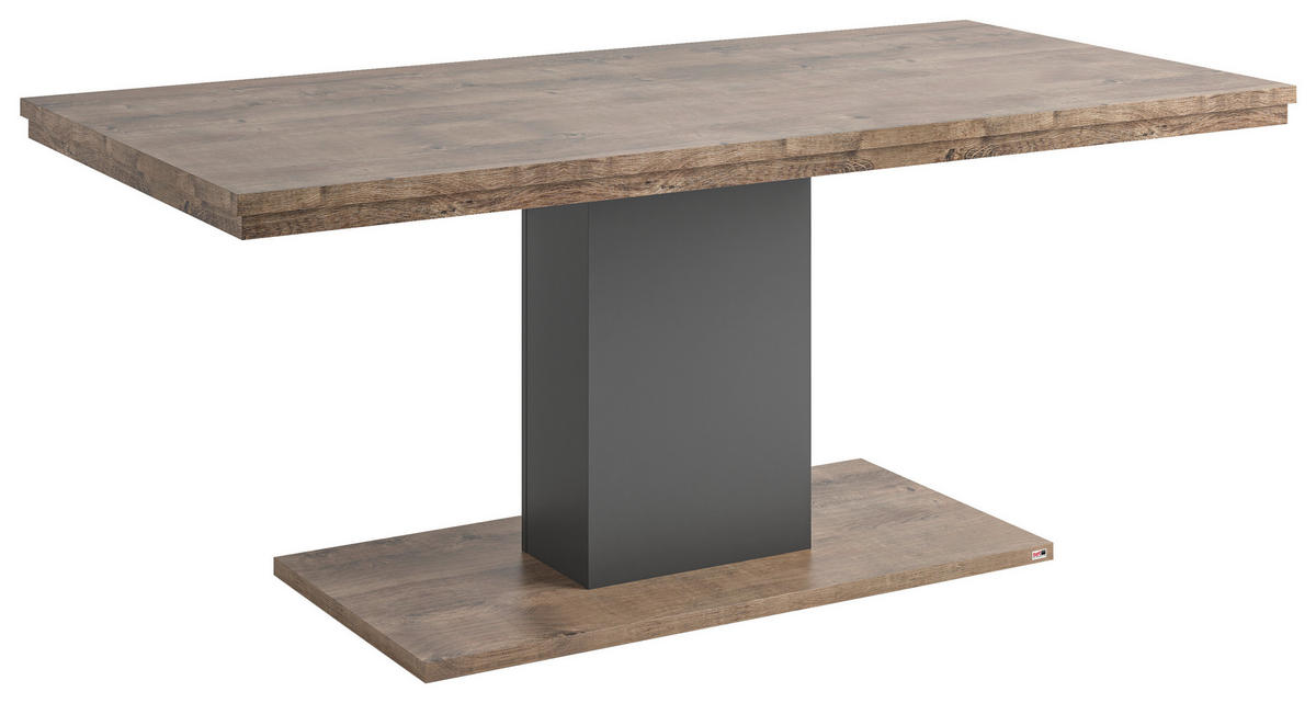 ESSTISCH rechteckig Grau, Eichefarben  - Eichefarben/Grau, Design, Holzwerkstoff (180/90/75cm) - SetOne by Musterring