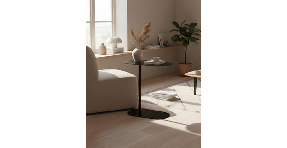 BEISTELLTISCH in Metall 53/38/60 cm  - Schwarz, Basics, Metall (53/38/60cm) - Novel