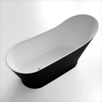 BADEWANNE freistehend   - Schwarz/Weiß, Basics, Stein (171,9/78,1/69,5cm) - Dieter Knoll