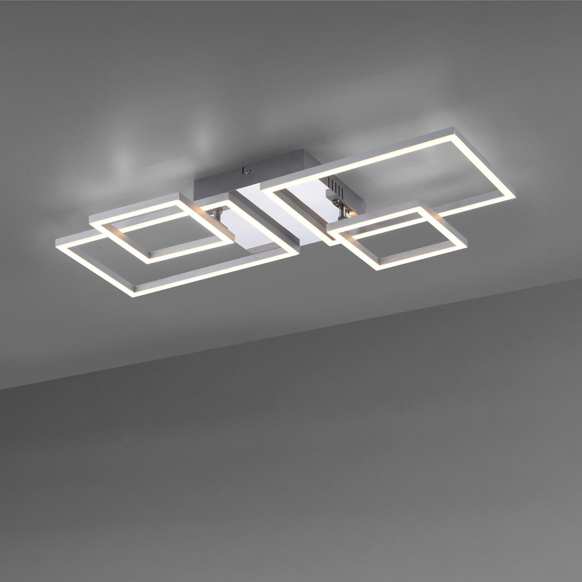 LED-DECKENLEUCHTE Iven 65/75/33,8 cm   - Alufarben/Nickelfarben, Basics, Kunststoff/Metall (65/75/33,8cm)