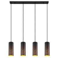 HÄNGELEUCHTE 80/10/150 cm    - Goldfarben/Schwarz, Design, Metall (80/10/150cm) - Globo