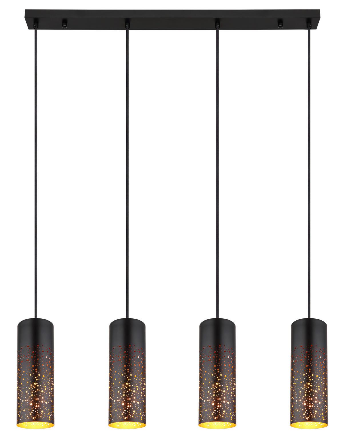 HÄNGELEUCHTE 80/10/150 cm    - Goldfarben/Schwarz, Design, Metall (80/10/150cm) - Globo