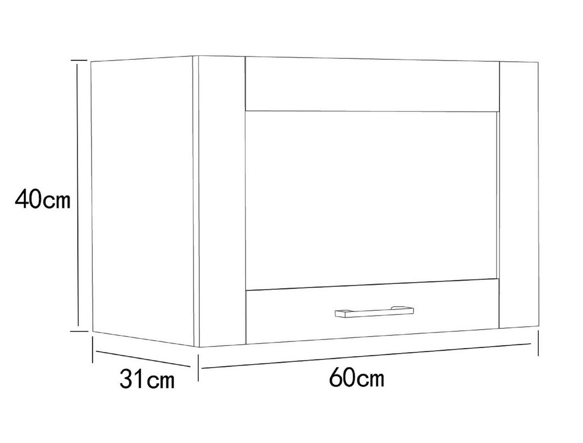 KÜCHENOBERSCHRANK 60/40/31 cm  in Anthrazit, Weiss  - Weiss/Anthrazit, Trend, Holzwerkstoff/Kunststoff (60/40/31cm) - MID.YOU