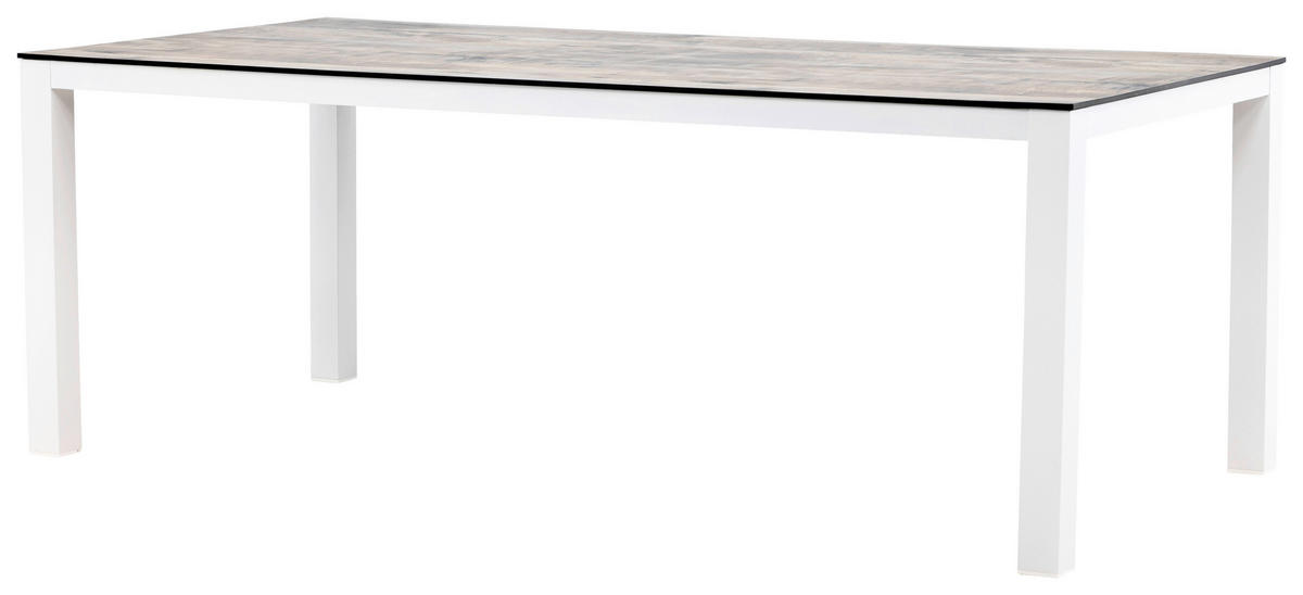 UTEBORD metall, plast rektangulär  - vit/grå, Klassisk, metall/plast (205/100/75cm) - Gardenson